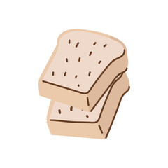 Slices of wheat bread. Vector illustration	