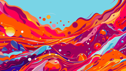 Vibrant Abstract Liquid Color Waves Design
