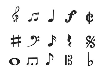 music, note, vector, icon, clef, song, symbol, notation, sheet, sign, treble, sound, set, key, piano, mark, flat, element, line, single, background, sing, melody, stave, tune, eighth, tone, isolated, 