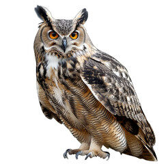 Naklejka premium Owl isolated on Transparent Background, without background .PNG
