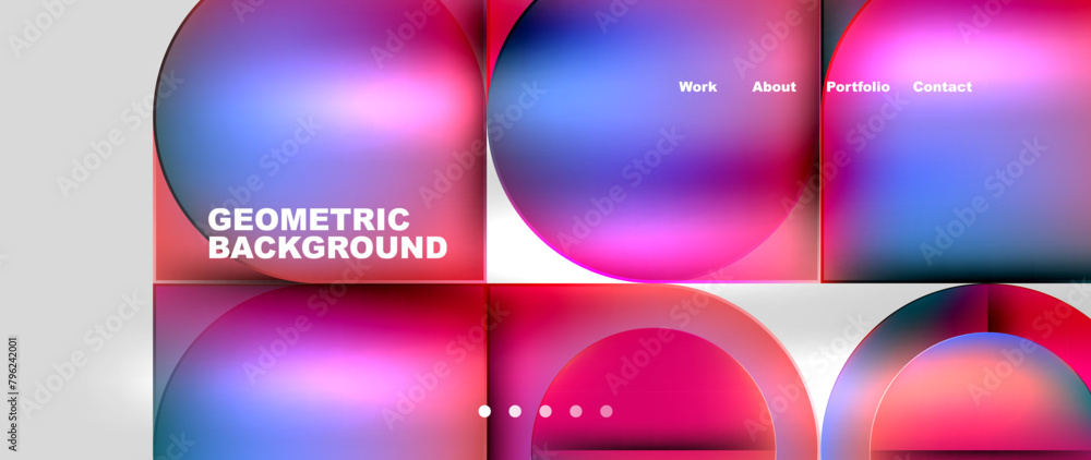Poster it is a geometric background with circles and squares . High quality