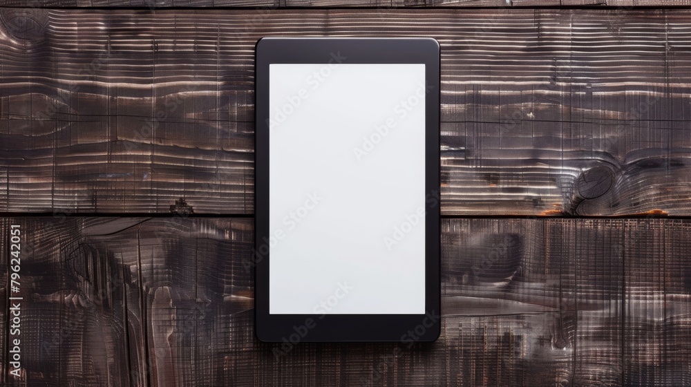 Poster blank mockup of an ereader with a large font option and texttospeech functionality perfect for reade