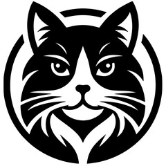 Silhouette of cute cat face