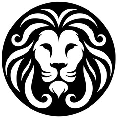 The lion head silhouette is simple and elegant
