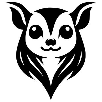 recommend clip art: Cute sugar glider head silhouette