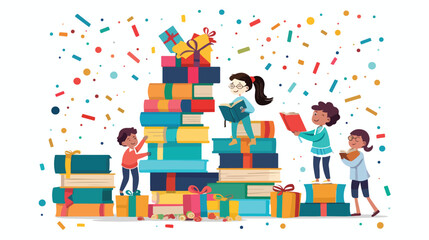 festive concept for the International Book Giving Day