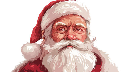 Portrait of Santa Claus on white background Vectot style - obrazy, fototapety, plakaty