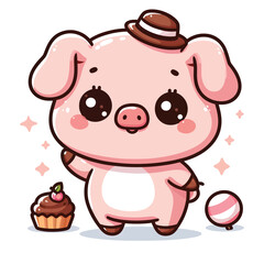 cute pig  Illustrator Artwork