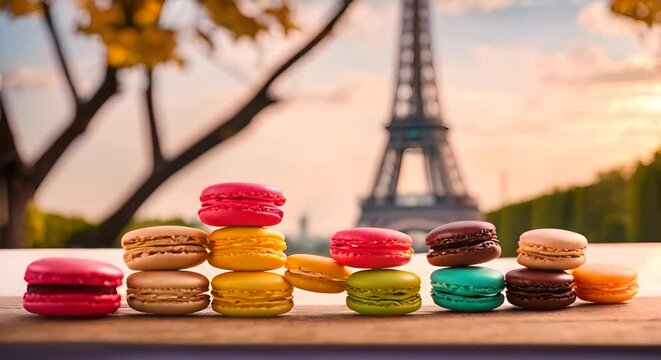 Colorful macarons in Paris.