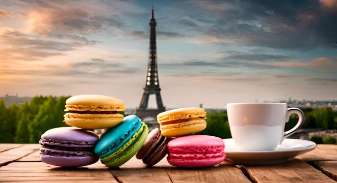 Colorful macarons in Paris.