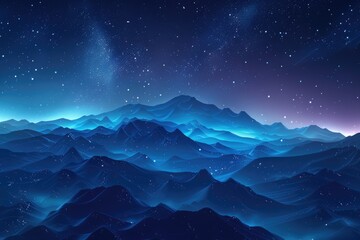 A stunning night view of a mountain range. Ideal for outdoor enthusiasts