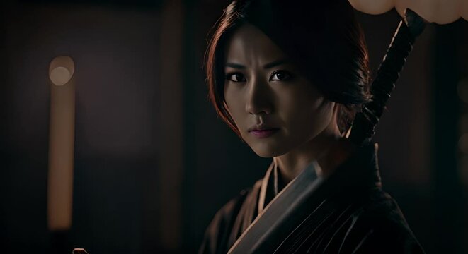 Japanese woman with katana.