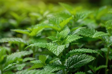 Close up of a bunch of green plants. Suitable for nature and gardening concepts