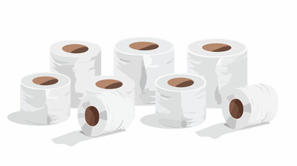 Rolls of toilet paper on white background Vectot style