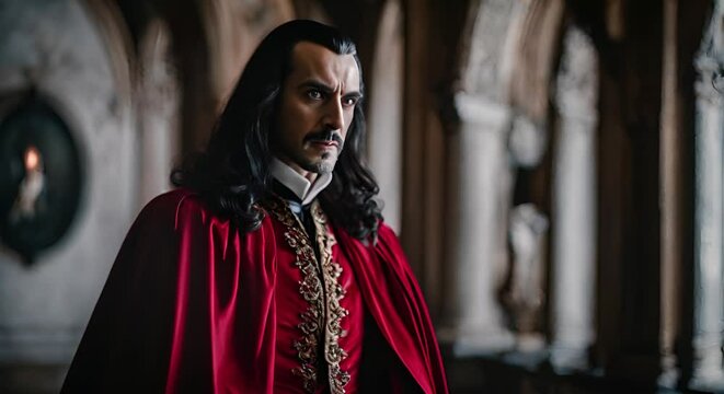 Dracula in a castle.