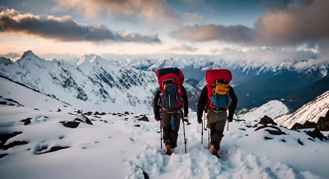 Sherpas in the mountains.
