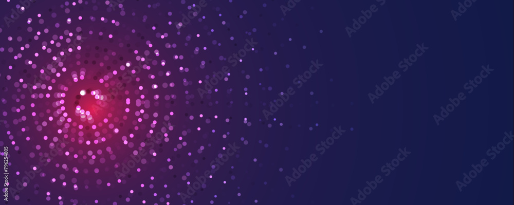Poster Abstract Technology Digital Circles of Particles. Futuristic Background. Big Data Visualization. Cyber Concept.