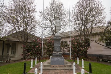 War memorial stature commemorating WWi and WWii, Wakefield, Tasman, New Zealand.