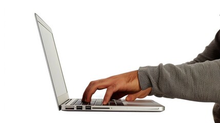 finger index, hi five, shake hand, hold pen, hand type on laptop, hand hold phone on white background