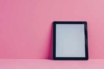 Picture a tablet computer standing alone against a white background generative ai