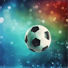 Naklejka premium Dynamic presentation of a football match. AI generative.
