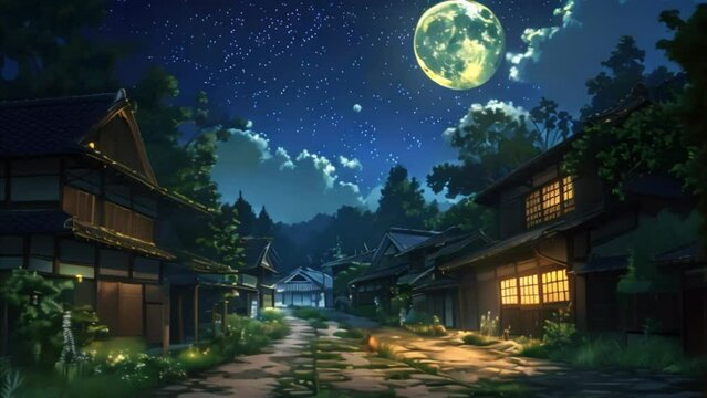 video night view in the village