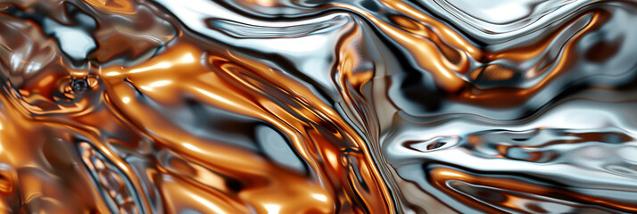 liquid chrome background. AI generative.