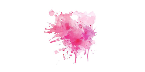 pink watercolor splashes, pink ink splash on white background