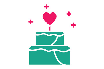 wedding cake icon. icon related wedding, party. solid icon style. wedding element illustration