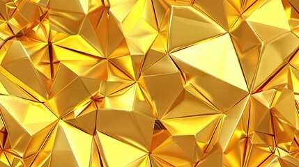 gold, low poly seamless background - 796269654