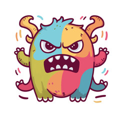 Cute Kawaii Monster - Funny Cartoon Animal Vector Illustration (EPS 10)