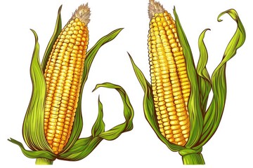 Fresh corn on the cob, perfect for food and agriculture concepts