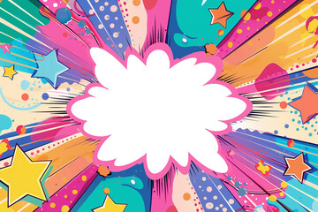 Comic art style exploding pop frame background illustration