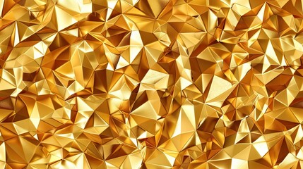 gold, low poly seamless background - 796270239
