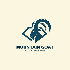 Modern goat shield logo template