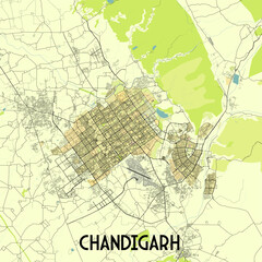 Chandigarh India map poster art