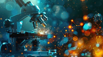 Fototapeta premium Nanotechnology research lab studying microscopic materials