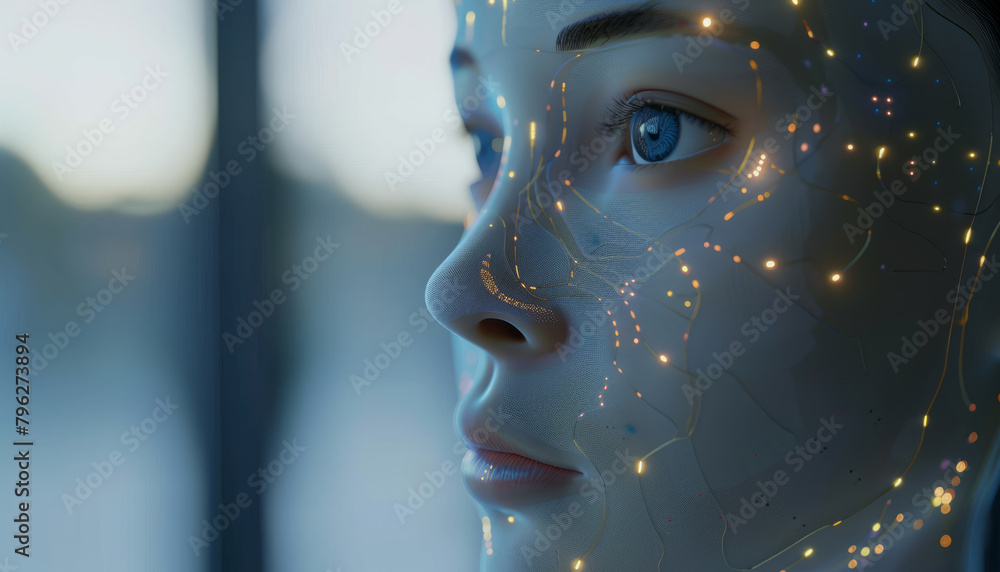 Poster photorealistic image that stands for ai prompting.generative ai