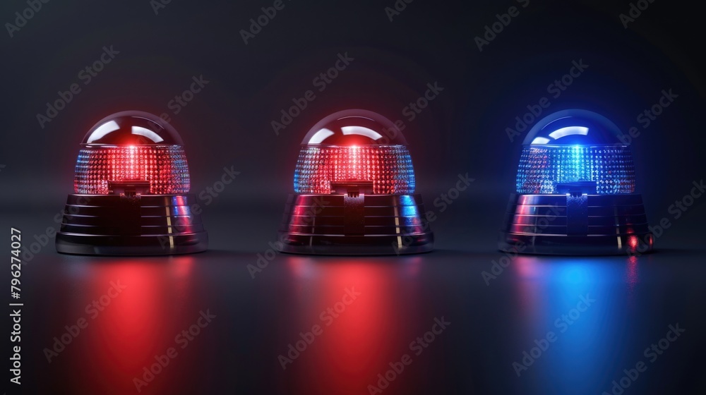 Poster three different colored lights shining on a black background. ideal for graphic design projects or a