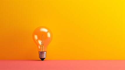 Minimalist design background with a single lightbulb silhouette on a bold color field, emphasizing simplicity and bright concepts