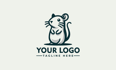 Gerbil Logo vector Monochrome Design Style cartoon icon design template black modern isolated vector illustration