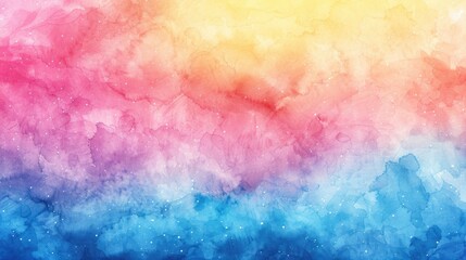 Dazzling Ombre Rainbow Watercolor Background Illustration with Copy Space