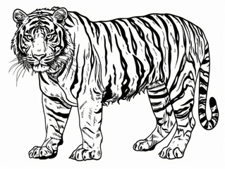 Fototapeta premium Coloring Pages for Kids, Preschoolers, Simple Coloring Book, Educational, Printable, Animals
