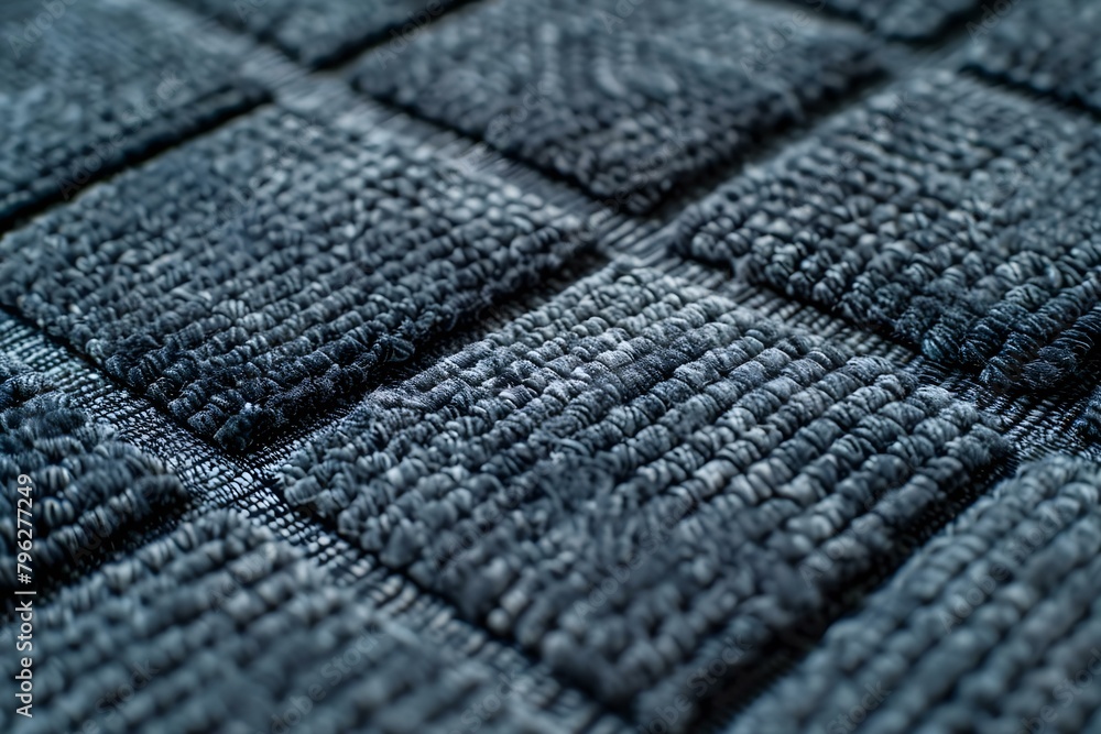 Poster gray square patterned carpet texture for fabric design or textile background. concept fabric design,