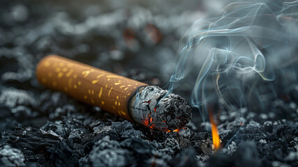 gluhende Zigarette, super detailed, award winning photography,generative ai - 796277243