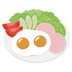 ハムエッグのイラスト