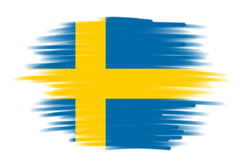 national flag of sweden design template transparent, sweden flag brush stroke flag png transparent