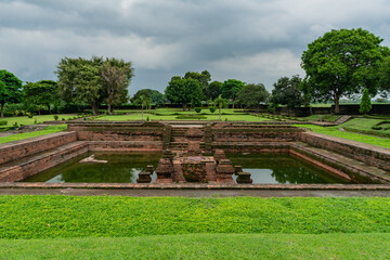Trowulan, Indonesia - March 2, 2020. Tikus Temple is a temple inherited from the Majapahit kingdom. Tikus Temple is a place for bathing rituals and was built in the 14th century