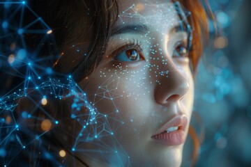 Abstract depiction of interconnected nodes and blue lights representing the vast networking possibilities within cyberspace