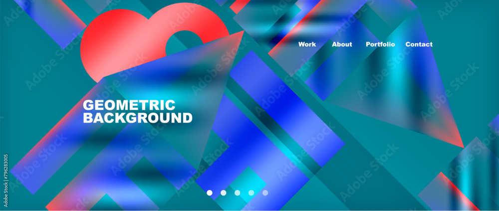 Poster An Electric blue and Violet geometric background with a Magenta heart in the middle, perfect for your upcoming Event Customizable fonts and patterns available